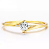 Mens Gold Alloy Round Engagement Ring