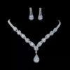 Full-Crystal Flashing Waterdrop Tassel Necklace And Earrings